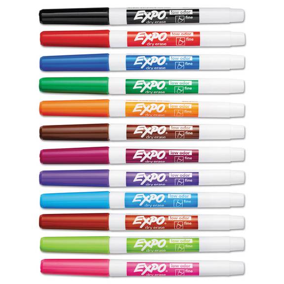 EXPO Low Odor Dry Erase Markers, Bullet Tip