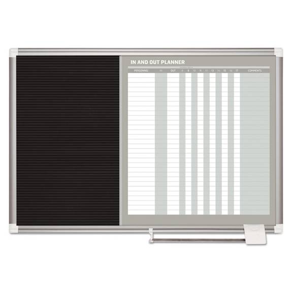 Mastervision  In-out And Notice Board, 36x24, Silver Frame Ga0387830 1 Each