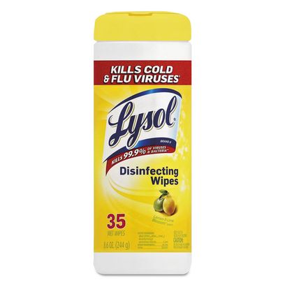 Disinfecting Wipes, 1-Ply, 7 X 7.25, Lemon And Lime Blossom, White, 35 Wipes/Canister