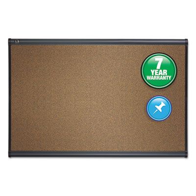 Prestige Colored Cork Bulletin Board, 36" X 24", Brown Surface, Light Cherry Finished Fiberboard/Plastic Frame