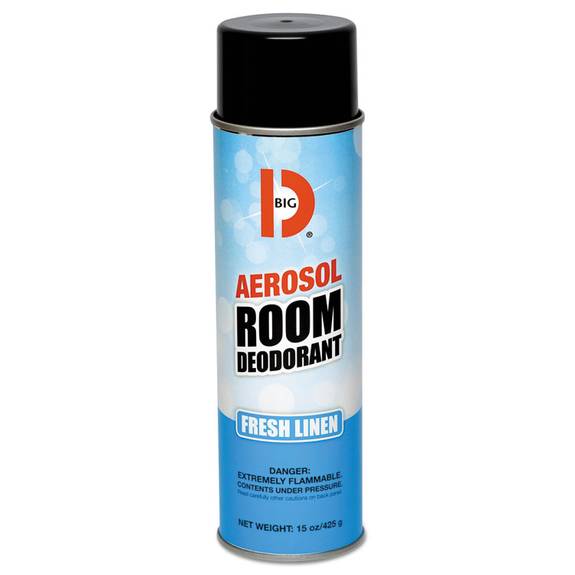 Big D Industries Aerosol Room Deodorant, Fresh Linen Scent, 15 Oz Can, 12/carton 430 12 Case