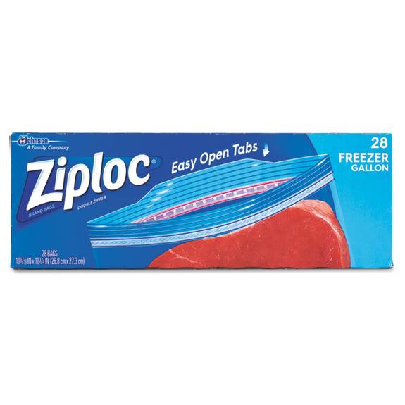 Ziploc  Double Zipper Freezer Bags, 9 3/5 X 12 1/10, 1 Gal, 2.7mil, 28/box, 9 Bx/carton Cb003820 252 Case