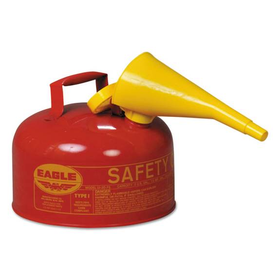 Eagle  Safety Can, Type I, 2gal, Red, With F-15 Funnel 258-ui-20-fs 1 Each