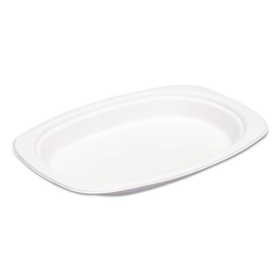 Genpak  Harvest Fiber Dinnerware, Platter, Oval, 6 1/2 X 9, White, 500/carton Hf880 500 Case