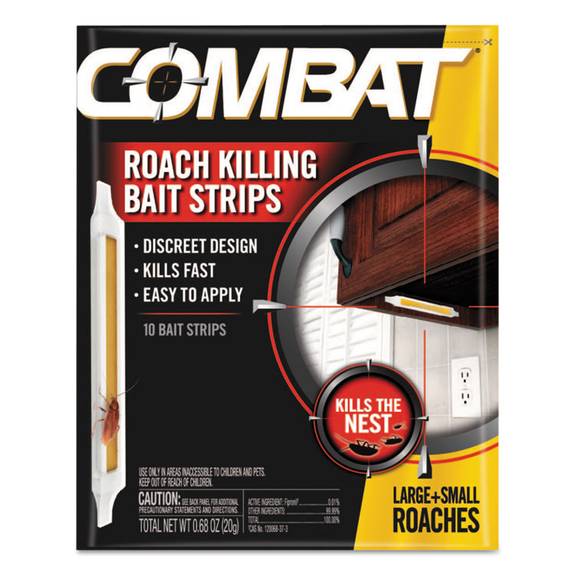 Combat  Ant Bait Insecticide Strips, 0.35 Oz, 5/box, 12 Box/carton Dia 01000 12 Case
