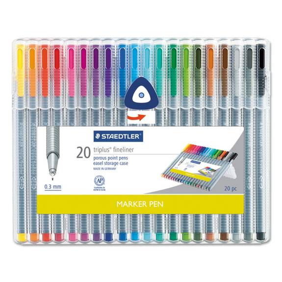 Staedtler Triplus Fineliner Pen - 0.3 mm - Assorted Colors - Set of 40 -  New