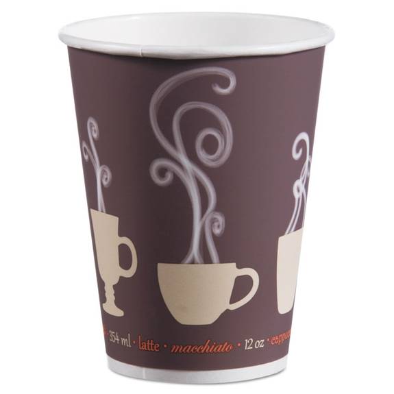 Dart  Thermoguard Insulated Paper Hot Cups, 12 Oz, Steam Print, 600/carton Dwtg12st 600 Case