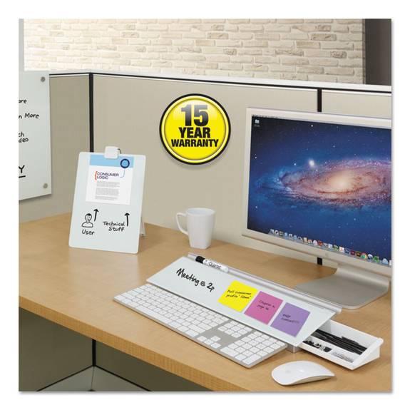 Glass Dry Erase Desktop Easel, 11 X 9, White