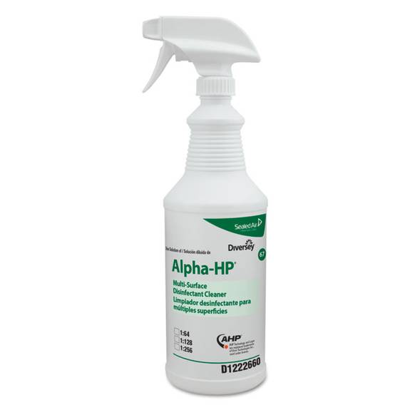 Diversey  Alpha-hp Multi-surface Disinfectant Cleaner Spray Bottle, 32 Oz, 12/carton D1222660 12 Case
