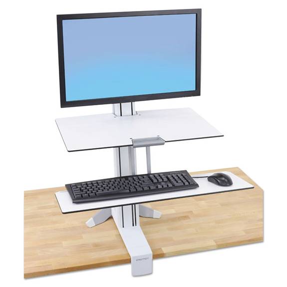Workfit  By Ergotron  Workfit-s Sit-stand Workstation W/worksurface+, Lcd Ld Monitor, White 33-350-211 1 Each