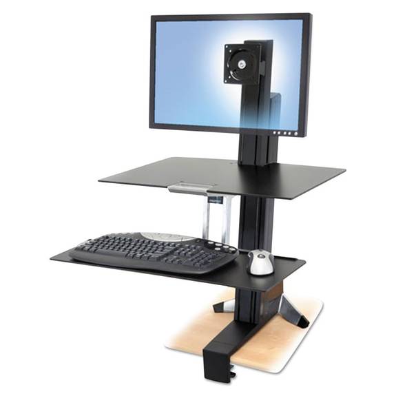 Workfit  By Ergotron  Workfit-s Sit-stand Workstation W/worksurface, Lcd Hd Monitor, Aluminum/black 33351200 1 Each