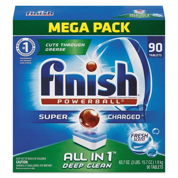 Finish  Powerball Dishwasher Tabs, Fresh Scent, 85/box, 4 Boxes/carton Rec 89729 360 Case
