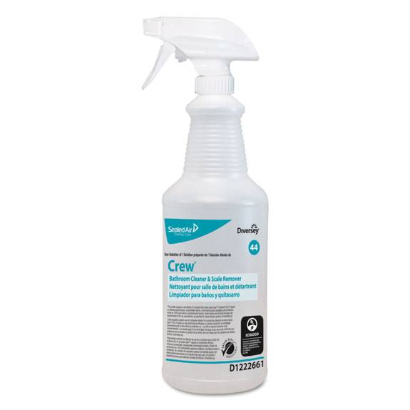Diversey  Crew Bathroom Cleaner & Scale Remover Spray Bottle, 32 Oz, 12/carton D1222661a 12 Case