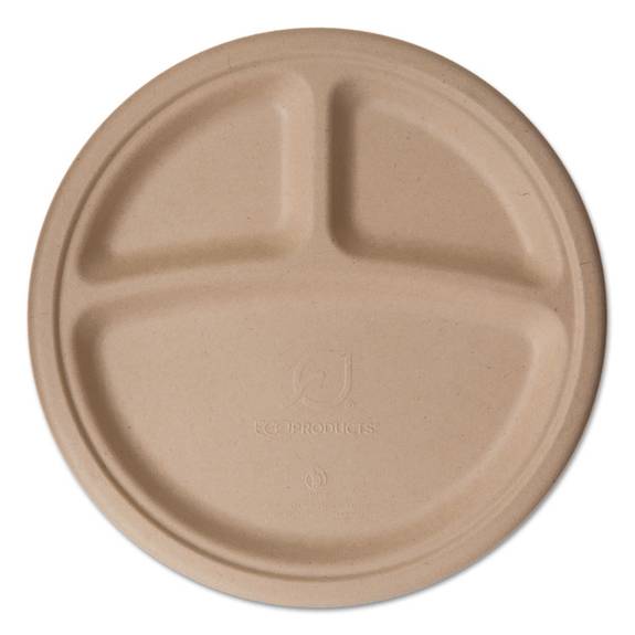 Eco Products  Wheat Straw Dinnerware, 3 Compartment Plate, 10