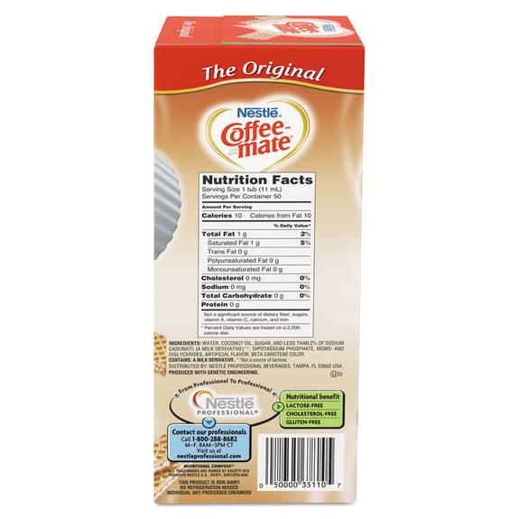 Coffee-Mate Liquid Creamer, Original, 0.375 Oz, 50 Ct, Bundle of 4