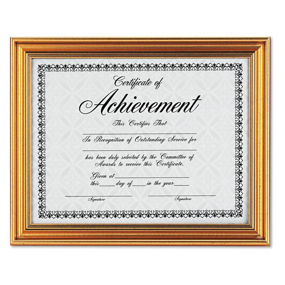Dax  Antique Colored Document Frame W/certificate, Plastic, 8 1/2 X 11, Gold N1818n1t 1 Each