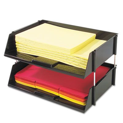 Deflecto Industrial 2-tray Side-load Stacking Tray Set W/metal Risers ...