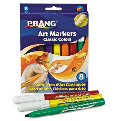 Prang  Prang Classic Art Markers, Conical Tip, 8 Assorted Colors, 8/set 80128 8 Set