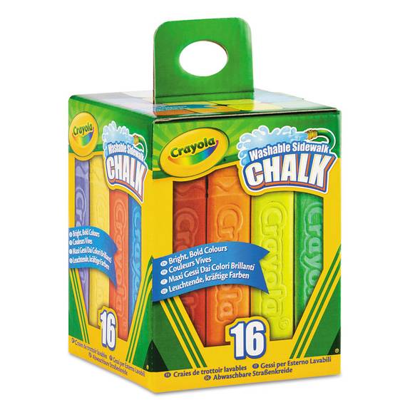 Crayola  Washable Sidewalk Chalk, 16 Assorted Colors, 16 Sticks/set 71662 16 Set