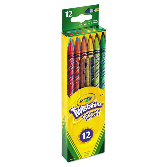 Crayola  Twistables Colored Pencils, 12 Assorted Colors/set 687408 12 Set