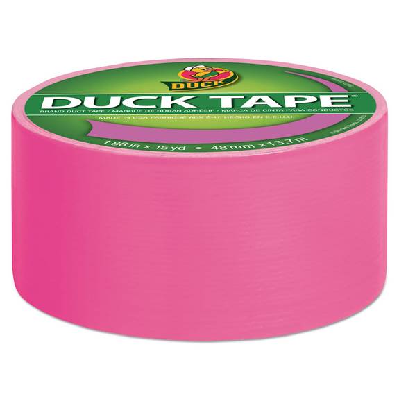 Duck Colored Duct Tape, 9 Mil, 1.88 X 15 Yds, 3 Core, Neon Pink 868088 1  Roll