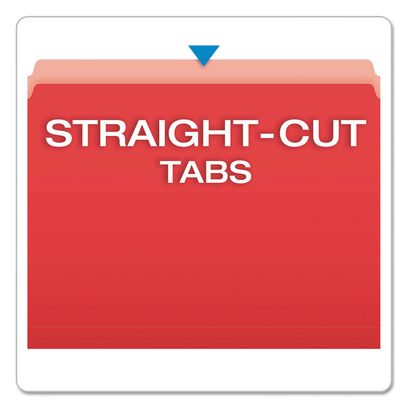 Red Top For Files Pendaflex Colored File Folders, Straight Cut, Top Tab, Letter, Red ...