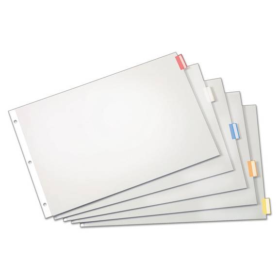 Cardinal  Paper Insertable Dividers, 5-tab, 11 X 17, White Paper/multicolor Tabs 84814 1 Each