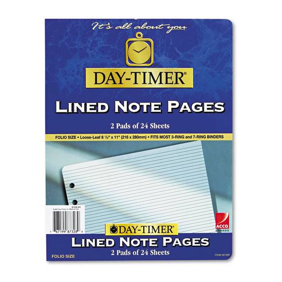 Day Timer  Lined Pages, 8 1/2 X 11 D87328b 48 Package