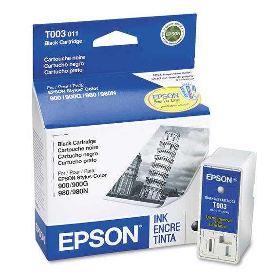 Epson  T003011 (03) Ink, Black T003011 1 Each