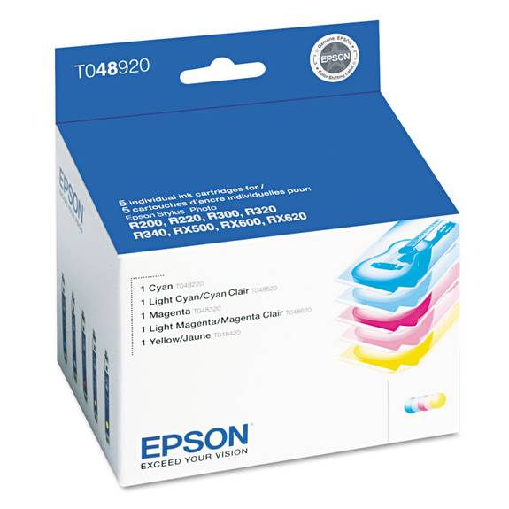 Epson  T048920 (48) Quick-Dry Ink, Assorted, 5/pk T048920 5 package