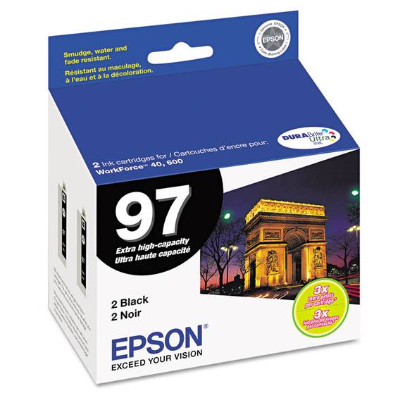 Epson  T097120d2 (97) Extra High-Yield Ink, Black, 2/pk T097120-D2 2 package