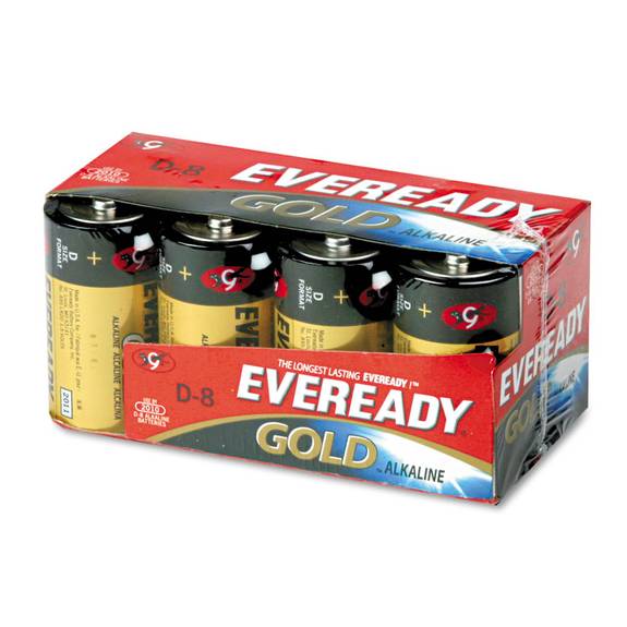 Eveready  Gold Alkaline Batteries, D, 8 /pk A95-8 8 Package