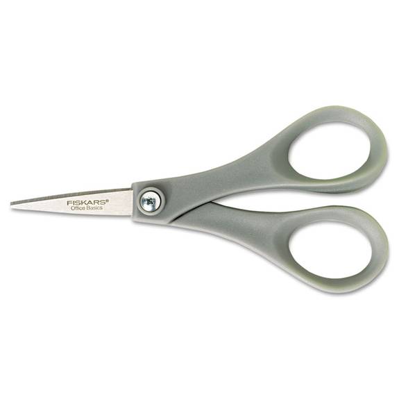 Fiskars  Double Thumb Scissors, 5 In. Length, Gray Handle, Stainless Steel 01-004681 1 Each