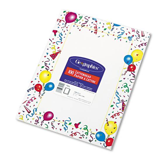Geographics  Design Suite Paper, 24 Lbs., Party, 8 1/2 X 11, White, 100/pack 39219 100 Package