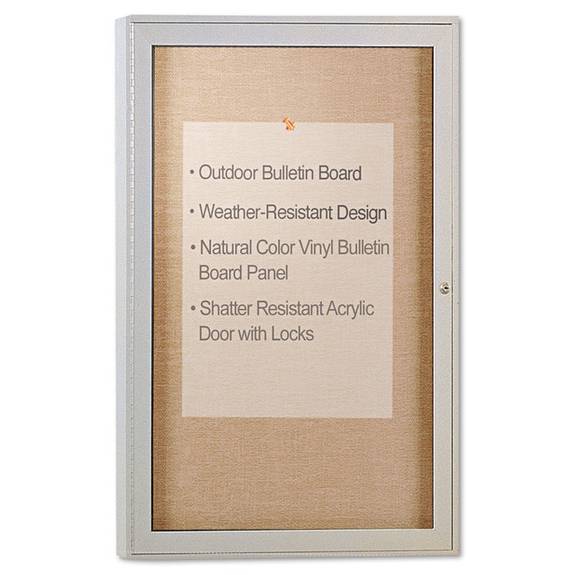 Ghent Enclosed Outdoor Bulletin Board, 36 X 24, Satin Finish Pa13624vx-31 1 Each