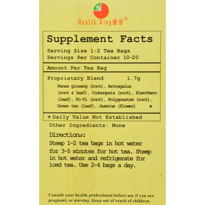 Health King President's Super Energy Herb Tea - 20 Tea Bags