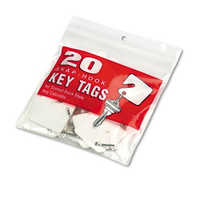 Steelmaster Slotted Rack Key Tags, Plastic, 1 1/2 X 1 1/2, White, 20 ...
