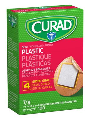 Adhesive Spot Bandage Curad® Plastic Tan 7/8 Inch Diameter Sterile(12/Ca)