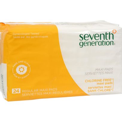 Seventh Generation Chlorine Free Maxi Pads Regular 24 Pads