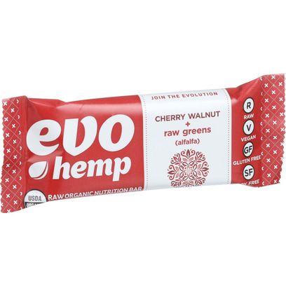 Evo Hemp Organic Hemp Bars Cherry Walnut Greens 1.69 Oz Bars Case