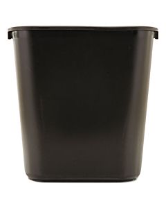 Deskside Plastic Wastebasket, 7 Gal, Plastic, Black