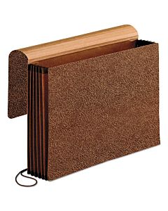 Premium Reinforced Expanding Wallet, 5.25" Expansion, 1 Section, Elastic Cord Closure, Legal Size, Red Fiber