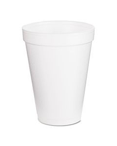 Foam Drink Cups, 12 Oz, White, 25/pack