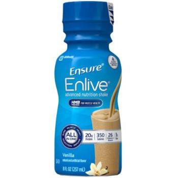 Ensure Enlive Advanced Therapeutic Shake Vanilla, 8 oz. Bottle, Institutional Part No. 64286 Qty  Per Case