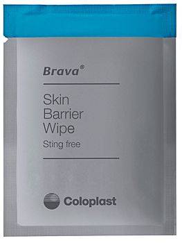 Brava Skin Barrier Wipe, Sting-Free, Alcohol-Free, Silicone-Based Part No. 120215 Qty  Per Box