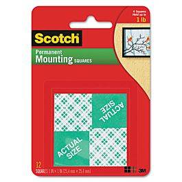 3m Scotch Permanent Mounting Squares Double Sided Foam 1 X 1 20ct for  sale online