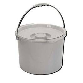 Drive Medical Commode Pail With Lid 12 Quart Gray Part No.11108
