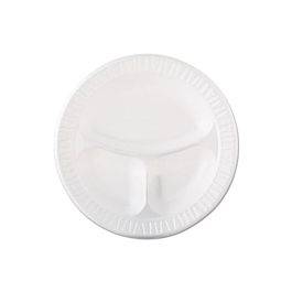 Dart 10CPWQR 10.25 in White Laminated Foam 3 Comp Plate (Case of 500)