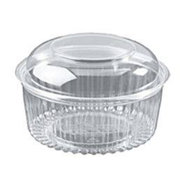 Tamper-Resistant, Tamper-Evident Bowls with Dome Lid, 64 oz, 8.9 Diameter  x 4h, Clear, Plastic, 100/Carton