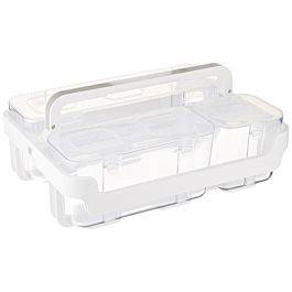 Deflecto Caddy Organizer, Stackable with Three Compartments, White and  Clear (29003CR)